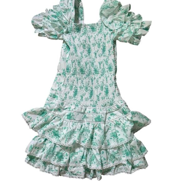 NWT Colorful Natalie White Green V-neckline Short Sleeves Mini Dress Size Small - Picture 1 of 6